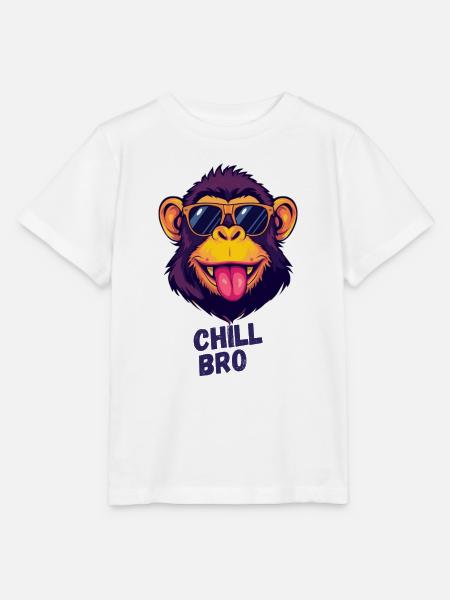 Chill Bro Affe - Stanley/Stella Kinder T-Shirt MINI CREATOR - Weiß