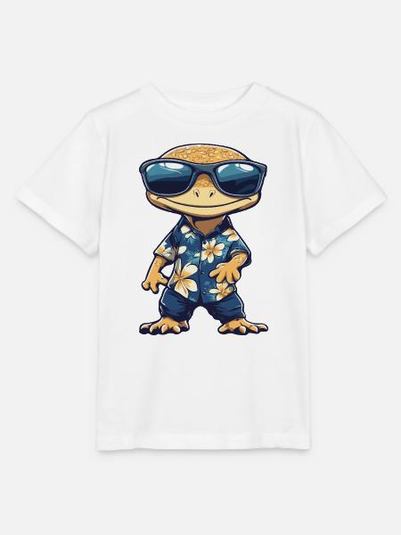 Echse Comic Urlaub - Stanley/Stella Kinder T-Shirt MINI CREATOR  - Weiß