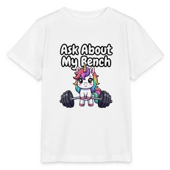 Frag nach meinem Bench Unicorn - Stanley/Stella Kinder T-Shirt MINI CREATOR  - Weiß - Vorne - Maike (125cm)
