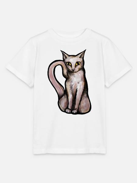 Whisper Cat Aquarell-Tinte - Stanley/Stella Kinder T-Shirt MINI CREATOR  - Weiß