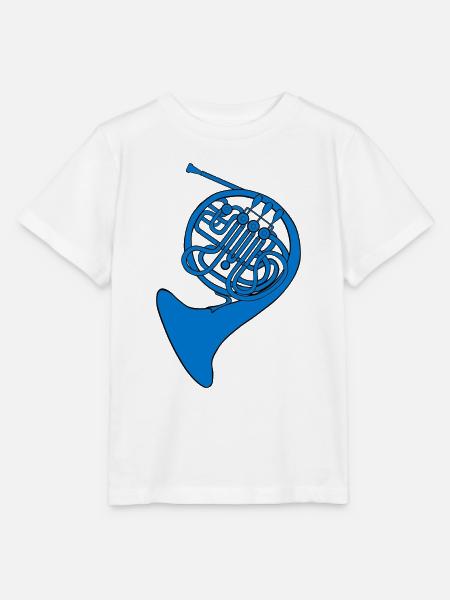 blue french horn - Stanley/Stella Kinder T-Shirt MINI CREATOR  - Weiß