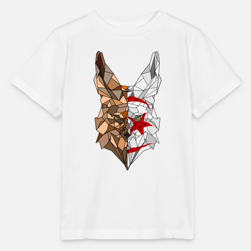 Fennec polygone drapeau de l'Algérie - T-shirt bio MINI CREATOR Stanley/Stella Enfant - blanc