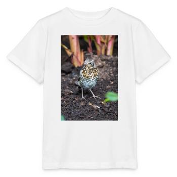 Fieldfare (auf Deutsch Wacholderdrossel) Turdus pila - Stanley/Stella Kinder T-Shirt MINI CREATOR  - Weiß - Vorne - Maike (125cm)