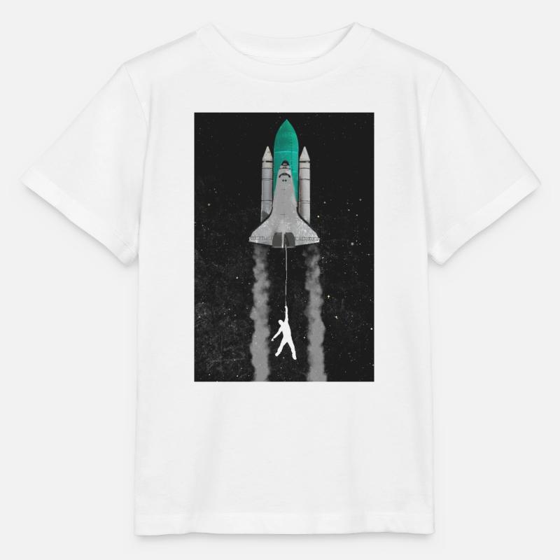 Mann an Rakete - Stanley/Stella Kinder T-Shirt MINI CREATOR  - Weiß