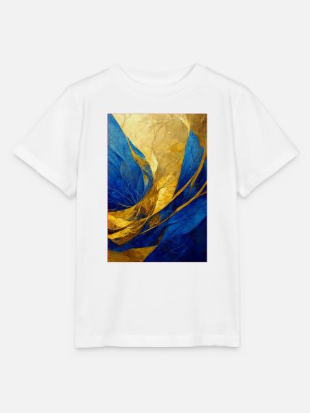 Abstract Painting in Blue and Gold - Stanley/Stella Kinder T-Shirt MINI CREATOR  - Weiß