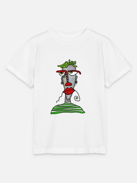 Gesicht - Stanley/Stella Kinder T-Shirt MINI CREATOR  - Weiß