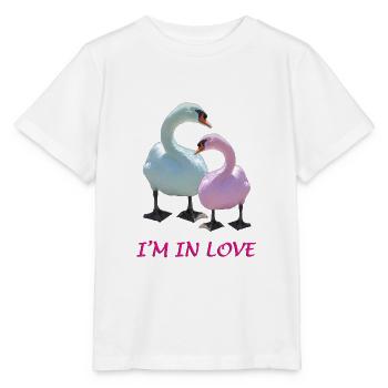 Swan Love - Stanley/Stella MINI CREATOR Kids’ T-Shirt - white - Front - Maike (125cm)