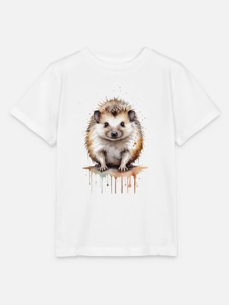 Aquarell Niedlichkeit: Ein stacheliger kleiner Igel - Stanley/Stella Kinder T-Shirt MINI CREATOR - Weiß
