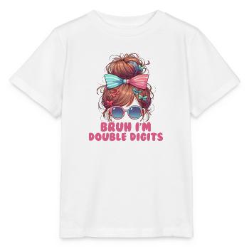 Idée cadeau 10ème anniversaire fille dix ans - T-shirt bio MINI CREATOR Stanley/Stella Enfant - blanc - Devant - Maike (125cm)