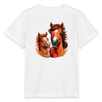 Chemise Cheval Equitation Poulain Écurie Fille - T-shirt bio MINI CREATOR Stanley/Stella Enfant - blanc - Devant - Maike (125cm)