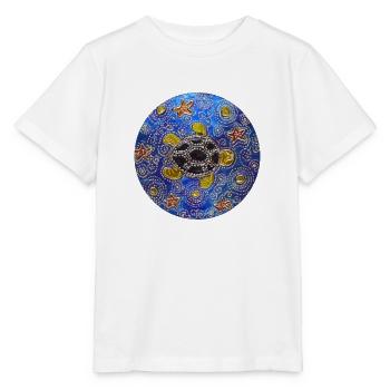 tortue cd bleu modifié 1 - T-shirt bio MINI CREATOR Stanley/Stella Enfant - blanc - Devant - Maike (125cm)