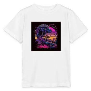 Camel with neon colors, synthwave / 80s - Stanley/Stella MINI CREATOR Kids’ T-Shirt - white - Front - Maike (125cm)