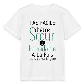 soeur formidable, idée cadeau - T-shirt bio MINI CREATOR Stanley/Stella Enfant - blanc - Devant - Maike (125cm)