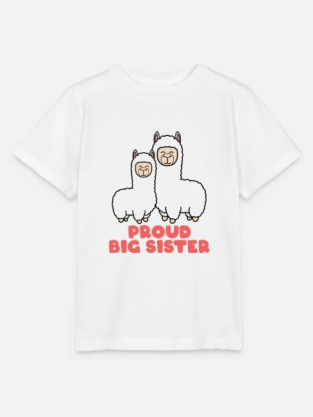 Proud big sister Lama - Stanley/Stella Kinder T-Shirt MINI CREATOR - Weiß