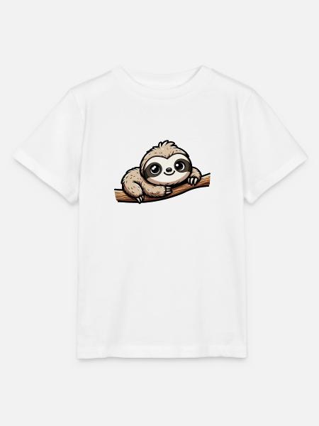 Faultier auf Ast - Stanley/Stella Kinder T-Shirt MINI CREATOR - Weiß