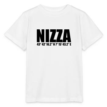 Nizza Koordinaten - Stanley/Stella Kinder T-Shirt MINI CREATOR  - Weiß - Vorne - Maike (125cm)