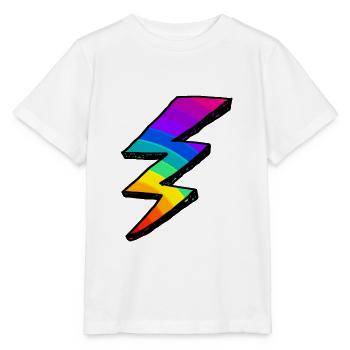 Colorful lightning Bolt. Rainbow - Stanley/Stella MINI CREATOR Kids’ T-Shirt - white - Front - Maike (125cm)