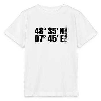 Strasbourg coordinates - Stanley/Stella MINI CREATOR Kids’ T-Shirt - white - Front - Maike (125cm)