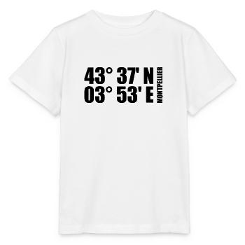 Montpellier Koordinaten - Stanley/Stella Kinder T-Shirt MINI CREATOR  - Weiß - Vorne - Maike (125cm)