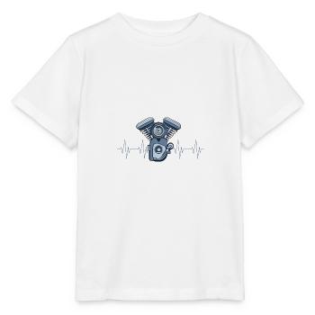 Motorblock Herz Auto PS Lustig Geschenk - Stanley/Stella Kinder T-Shirt MINI CREATOR  - Weiß - Vorne - Maike (125cm)