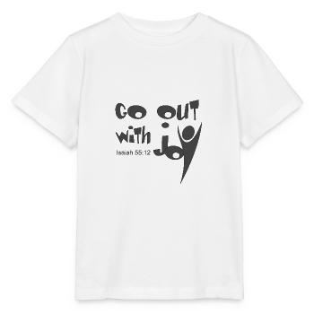 Christian Design Go Out with Joy Isaiah 55 verse - Stanley/Stella MINI CREATOR Kids’ T-Shirt - white - Front - Maike (125cm)