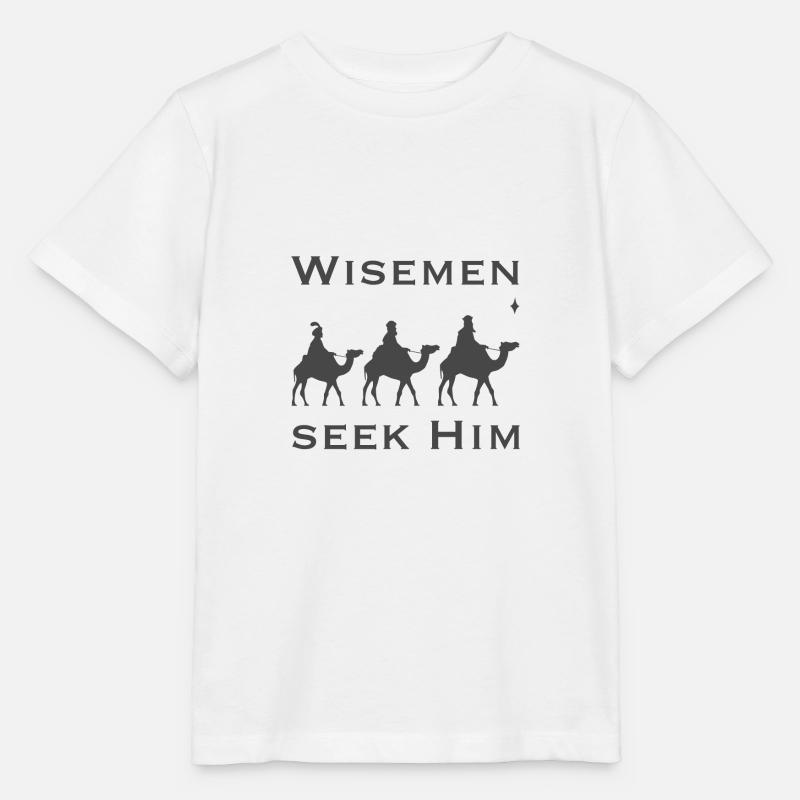 Les sages chrétiens de Noël le cherchent - T-shirt bio MINI CREATOR Stanley/Stella Enfant - blanc