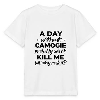 A day without camogie probably won't kill me. - Stanley/Stella MINI CREATOR Kids’ T-Shirt - white - Front - Maike (125cm)