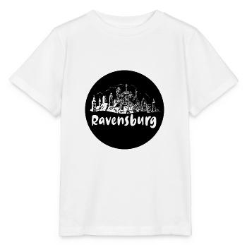 ravensburg,skyline, circle, scissor cut,black - Stanley/Stella MINI CREATOR Kids’ T-Shirt - white - Front - Maike (125cm)