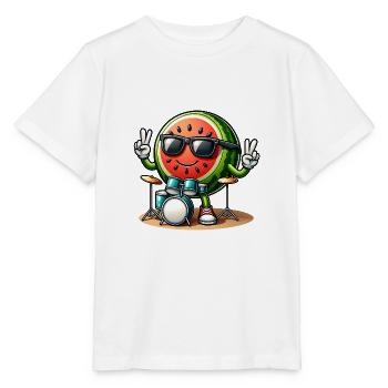 Global - Noir sans Japon Modèle - T-shirt bio MINI CREATOR Stanley/Stella Enfant - blanc - Devant - Maike (125cm)
