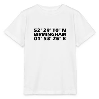Birmingham Koordinaten - Stanley/Stella Kinder T-Shirt MINI CREATOR  - Weiß - Vorne - Maike (125cm)