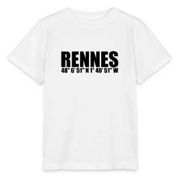 Rennes Koordinaten - Stanley/Stella Kinder T-Shirt MINI CREATOR  - Weiß - Vorne - Maike (125cm)