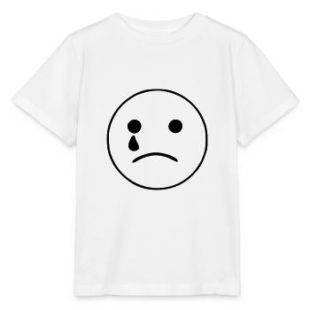 Emoji Skizze weinen schwarz - Stanley/Stella Kinder T-Shirt MINI CREATOR  - Weiß - Vorne - Maike (125cm)