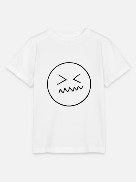 Emoji Skizze verärgert schwarz - Stanley/Stella Kinder T-Shirt MINI CREATOR  - Weiß