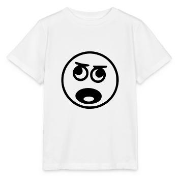 Emoji sketch cri noir - T-shirt bio MINI CREATOR Stanley/Stella Enfant - blanc - Devant - Maike (125cm)