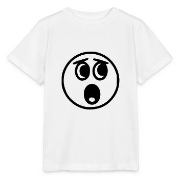 Emoji sketch effrayé noir - T-shirt bio MINI CREATOR Stanley/Stella Enfant - blanc - Devant - Maike (125cm)