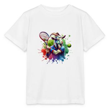 Goat Playing Tennis Unique Design - Stanley/Stella MINI CREATOR Kids’ T-Shirt - white - Front - Maike (125cm)