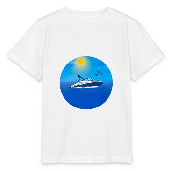 Motorboot - Stanley/Stella Kinder T-Shirt MINI CREATOR  - Weiß - Vorne - Maike (125cm)