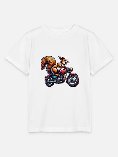 Motorrad Bike Eichhörnchen Nüsse Tierliebhaber - Stanley/Stella Kinder T-Shirt MINI CREATOR  - Weiß