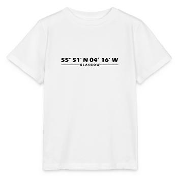 Glasgow Koordinaten - Stanley/Stella Kinder T-Shirt MINI CREATOR  - Weiß - Vorne - Maike (125cm)