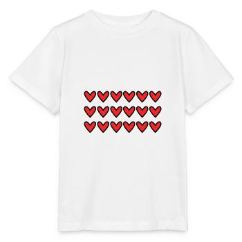 HERZ. HERZ. VALENTINSTAG. LIEBE. LIEBE. HERZ - Stanley/Stella Kinder T-Shirt MINI CREATOR  - Weiß - Vorne - Maike (125cm)