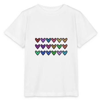HERZ. HERZ. VALENTINSTAG. LIEBE. LIEBE. HERZ - Stanley/Stella Kinder T-Shirt MINI CREATOR  - Weiß - Vorne - Maike (125cm)