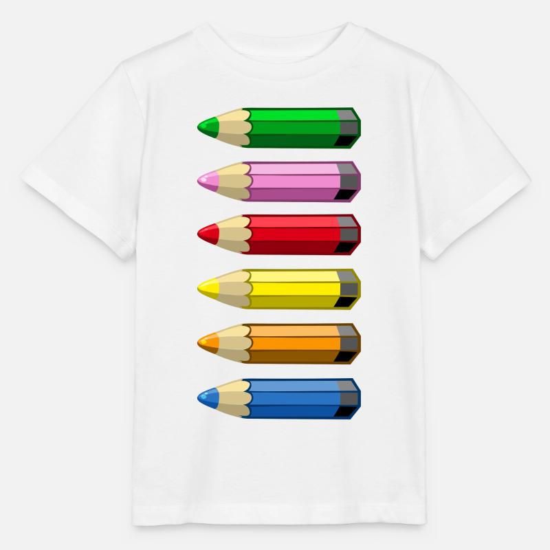 Crayons de couleurs - T-shirt bio MINI CREATOR Stanley/Stella Enfant - blanc