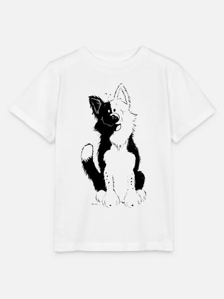 Witziger Border Collie - Stanley/Stella Kinder T-Shirt MINI CREATOR - Weiß