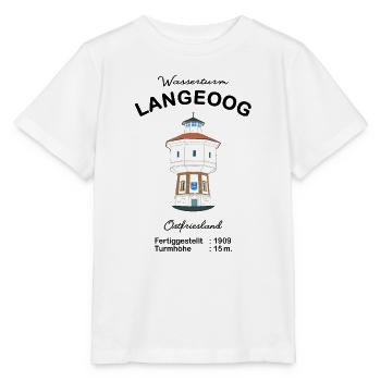 Wasserturm auf Langeoog in Ostfriesland - Stanley/Stella Kinder T-Shirt MINI CREATOR  - Weiß - Vorne - Maike (125cm)