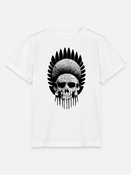 Totenkopf mit indischem Kopfschmuck - Stanley/Stella Kinder T-Shirt MINI CREATOR - Weiß