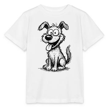 Verspielter Hund mit großen Augen - Stanley/Stella Kinder T-Shirt MINI CREATOR  - Weiß - Vorne - Maike (125cm)