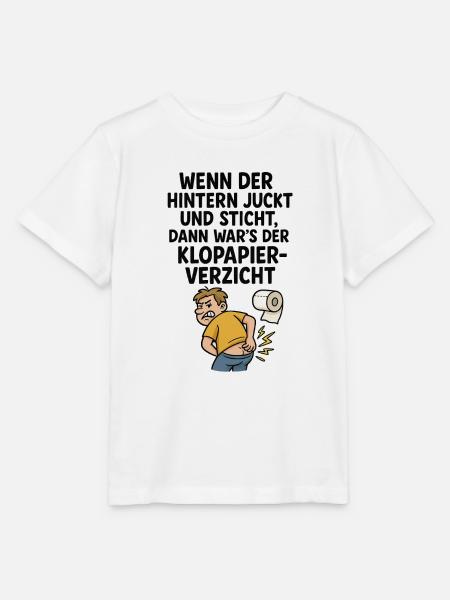 Witziger Klo Spruch Klopapier juckt - Stanley/Stella Kinder T-Shirt MINI CREATOR - Weiß