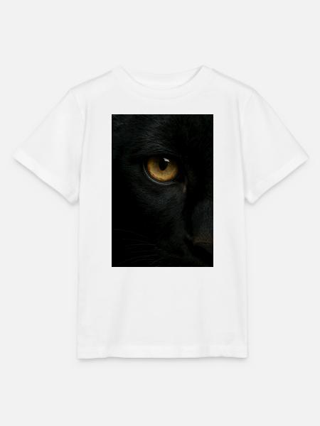 Mystischer Schwarzer Panther Blick - Stanley/Stella Kinder T-Shirt MINI CREATOR - Weiß
