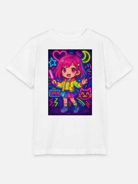 Neon Chibi Magic – Bunte Anime-Energie - Stanley/Stella Kinder T-Shirt MINI CREATOR - Weiß