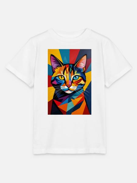  Avantgarde Katze R03 - Stanley/Stella Kinder T-Shirt MINI CREATOR  - Weiß
